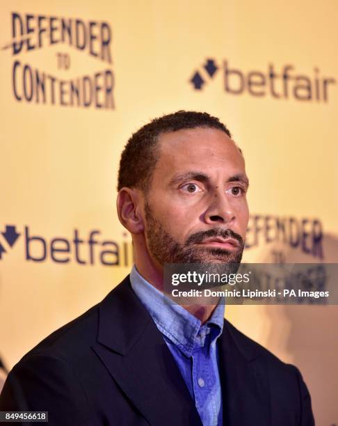 Rio Ferdinand during the press conference at York Hall, London.