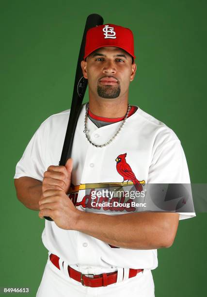 Albert Pujols of the St. Louis Cardinals during photo day at Roger Dean Stadium on February 20, 2009 in Jupiter, Florida.