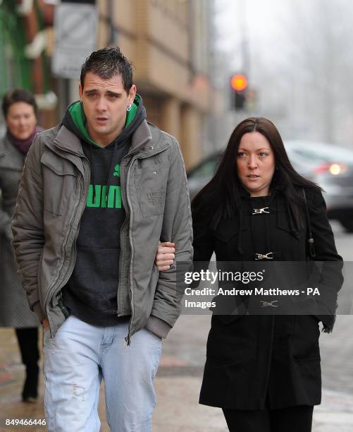 Barri White arrives with an unidenitified woman at Luton Crown Court where he is due to give evidence at the trial of Shahidul Ahmed, who is accused...