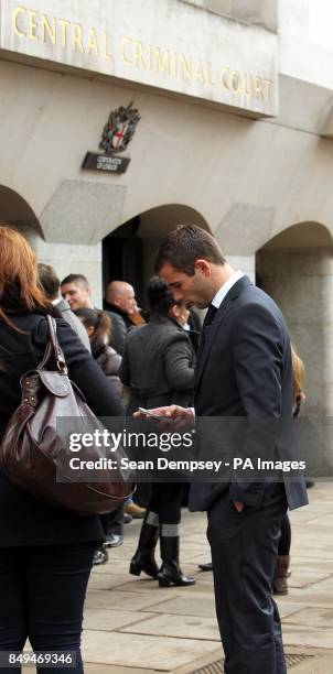 Steve Cook outside the Old Bailey, London, who along with three other footballers is accused of sexual assault and voyeurism. PRESS ASSOCIATION...