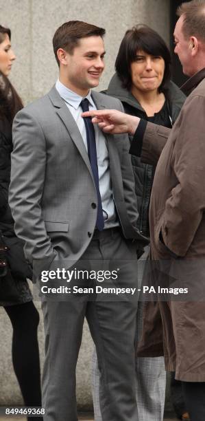 George Barker outside the Old Bailey, London, who along with three other footballers is accused of sexual assault and voyeurism. PRESS ASSOCIATION...