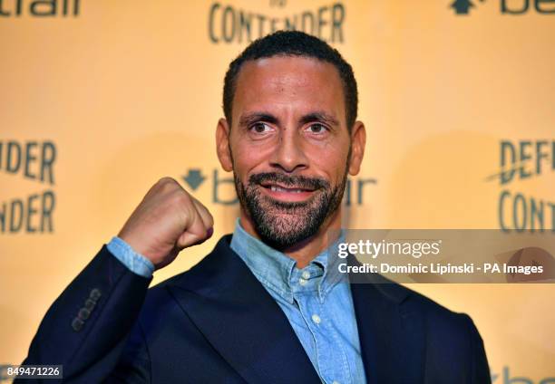 Rio Ferdinand during the press conference at York Hall, London.