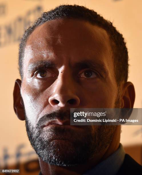 Rio Ferdinand during the press conference at York Hall, London.