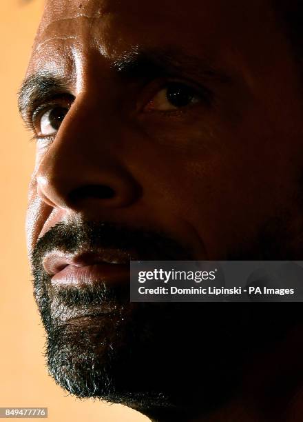 Rio Ferdinand during the press conference at York Hall, London. PRESS ASSOCIATION Photo. Picture date: Tuesday September 19, 2017. Former England...