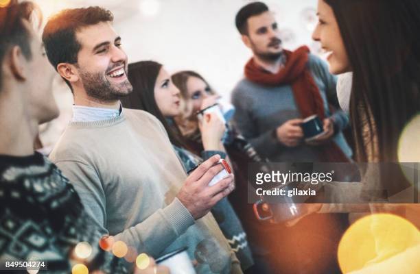 workplace christmas - winter party stock pictures, royalty-free photos & images