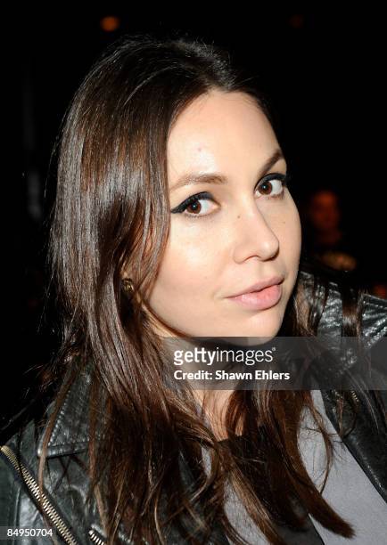 Fabiola Beracasa attends Chado Ralph Rucci Fall 2009 during Mercedes-Benz Fashion Week at The Tent in Bryant Park on February 20, 2009 in New York...