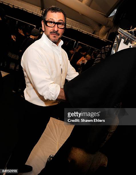 Designer Ralph Rucci attends Chado Ralph Rucci Fall 2009 during Mercedes-Benz Fashion Week at The Tent in Bryant Park on February 20, 2009 in New...