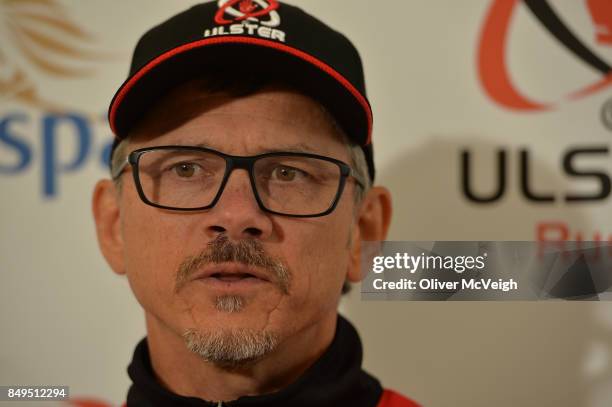 Ulster , Ireland - 19 September 2017; Ulster Director of Rugby Les Kiss after the Press Conference at the Kingspan Stadium in Belfast.