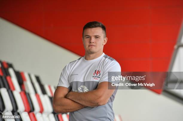 Ulster , Ireland - 19 September 2017; Jacob Stockdale of Ulster after the Press Conference at the Kingspan Stadium in Belfast.