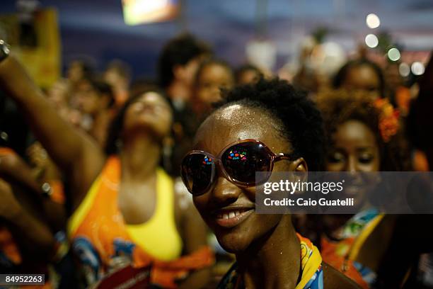 Carnival reveller follows Timbalada's music truck at the Barra-Ondina track of Salvador's Carnival in February 20, 2009 in Salvador, Brazil.