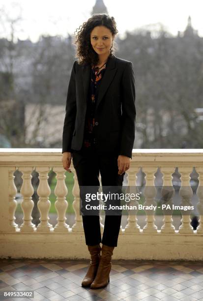 Thandie Newton attends a photo call to promote One Billion Rising, a global grassroots movement aiming to end violence towards women and girls held...