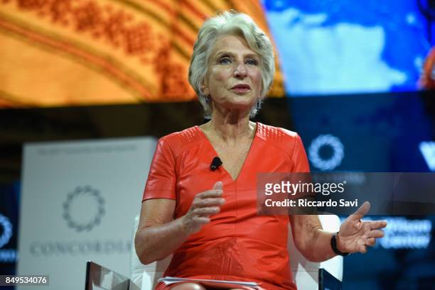Hon. Jane Harman, Director, President, and CEO, Wilson Center speaks at The 2017 Concordia Annual Summit at Grand Hyatt New York on September 19,...