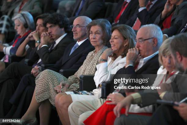 Her Majesty Queen Sofia of Spain Attends Alzheimer's Global Summit Lisbon 2017 on September 19, 2017 in Lisbon, Portugal.