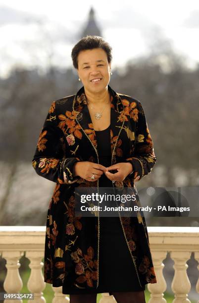 Baroness Scotland attends a photo call to promote One Billion Rising, a global grassroots movement aiming to end violence towards women and girls...