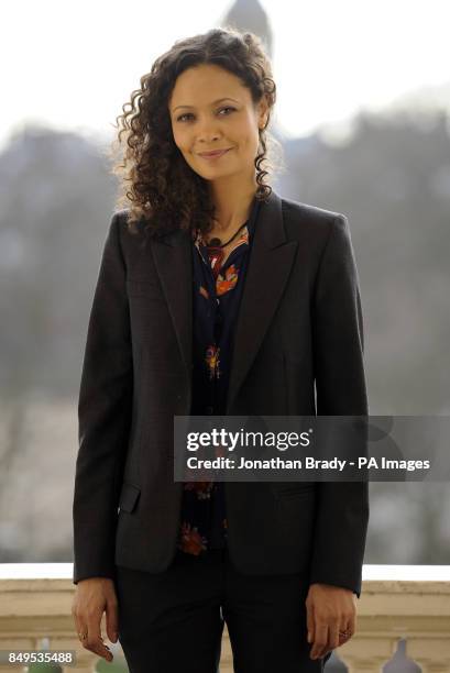 Thandie Newton attends a photo call to promote One Billion Rising, a global grassroots movement aiming to end violence towards women and girls held...