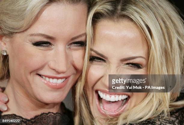 Denise Van Outen and Sarah Harding arriving for the UK film premiere of Run For Your Wife, at the Odeon Leicester Square, central London.