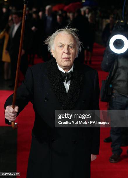 Sir Donald Sinden arriving for the UK film premiere of Run For Your Wife, at the Odeon Leicester Square, central London.