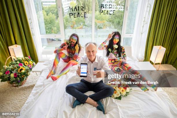 Bernard Weber, here shown amongst body painted performers, announces that the launch of the ‘7 Symbols of Peace’ voting campaign will be on World...