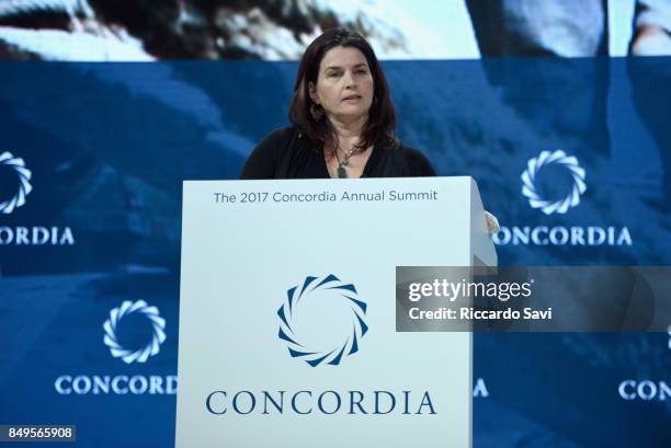 Julia Ormond, Founder & President of ASSET speaks at The 2017 Concordia Annual Summit at Grand Hyatt New York on September 19, 2017 in New York City.