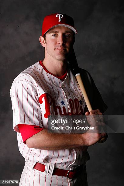 Chase Utley of the Philadelphia Phillies poses for a photo during Spring Training Photo day on February 20, 2009 at Bright House Networks Field in...