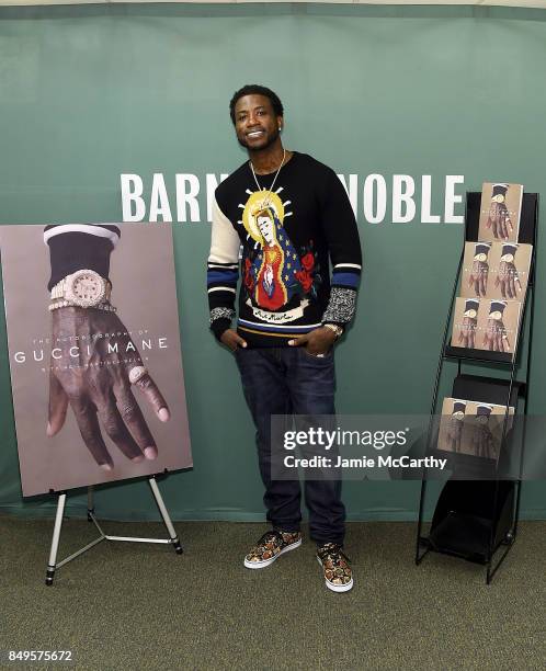 Gucci Mane signs copies of his new book "The Autobiography Of Gucci Mane"at Barnes & Noble, 5th Avenue on September 19, 2017 in New York City.