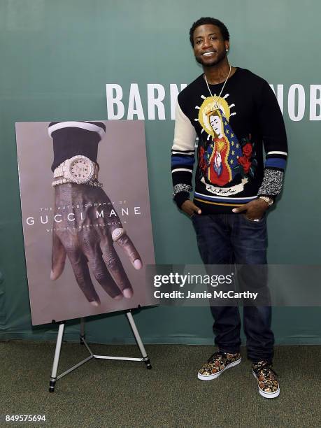 Gucci Mane signs copies of his new book "The Autobiography Of Gucci Mane"at Barnes & Noble, 5th Avenue on September 19, 2017 in New York City.