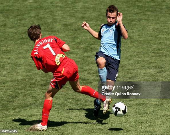 Matthew Hall Rugby Matthew Hall of Sydney FC is tackled by Joel Allwright of Adelaide ...