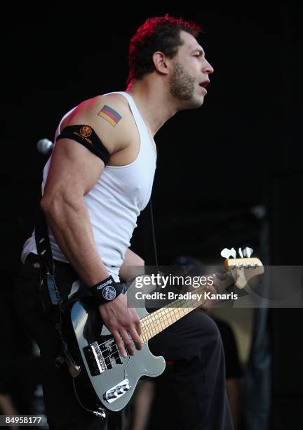 Evil" Jared Hasselhoff of the band Bloodhound Gang performs on stage during the Soundwave Festival at the RNA Showgrounds on February 21, 2009 in...