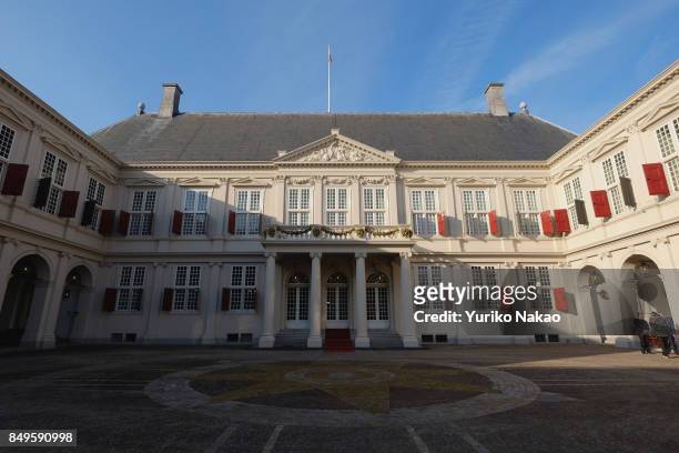Palace Noordeinde, Dutch King Willem-Alexander's working palace, stands on September 19, 2017 in The Hague, Netherlands. The Prinsjesdag, the...