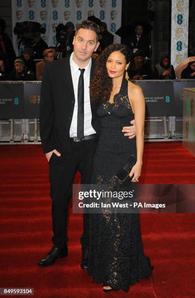 Thandie Newton and Ol Parker arriving for the 2013 British Academy Film Awards at the Royal Opera House, Bow Street, London.