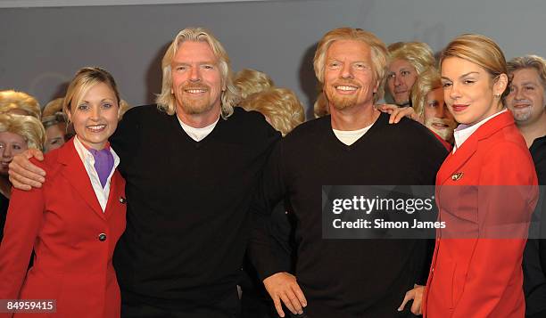 Sir Richard Branson promotes look-a-like contest ahead of new airline V Australia launch at Madame Tussauds on February 21, 2009