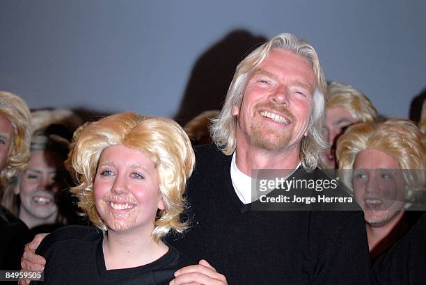 Sir Richard Branson poses for pictures as he launches global competition to find the best 'Sir Richard lookalikes', part of Virgin Atlantic's 25th...