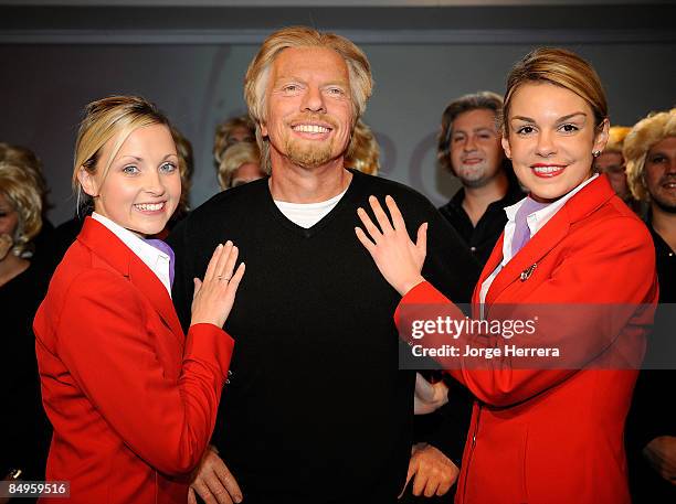 Sir Richard Branson's Waxworks is unveiled as he launches a global competition to find the best 'Sir Richard lookalikes', part of Virgin Atlantic's...