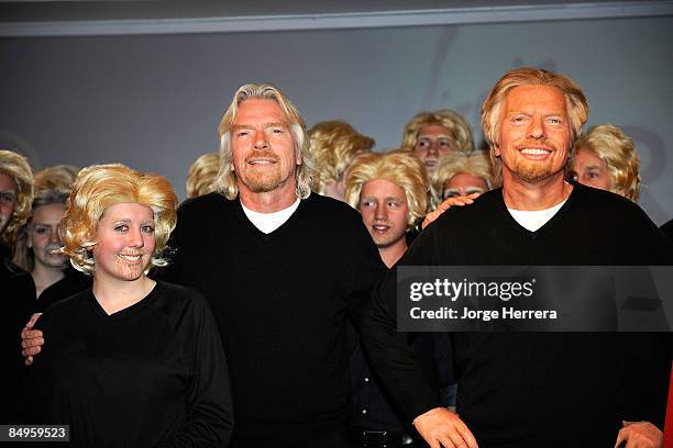 Sir Richard Branson poses for pictures with his Waxworks as he launches a global competition to find the best 'Sir Richard lookalikes', part of...