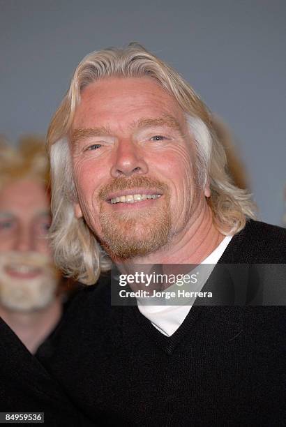 Sir Richard Branson poses for pictures as he launches global competition to find the best 'Sir Richard lookalikes', part of Virgin Atlantic's 25th...