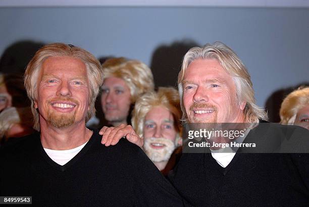 Sir Richard Branson poses for pictures with his Waxworks as he launches a global competition to find the best 'Sir Richard lookalikes', part of...