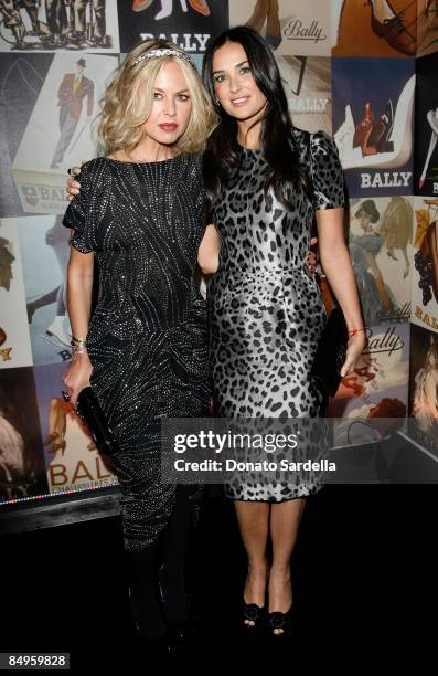 Celebrity stylist Rachel Zoe and actress Demi Moore attend the Bally and Vanity Fair Hollywood Domino Game Night benefiting The Art of Elysium held...