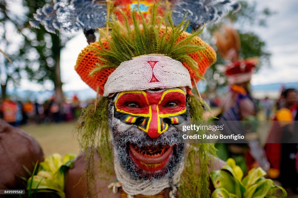 Member of traditional Sing Sing Group at the 61st Goroka Cultural Show in Papua New Guinea