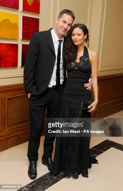 Ol Parker and Thandie Newton arrives at the BAFTA afterparty held at the Grosvenor Hotel in London.