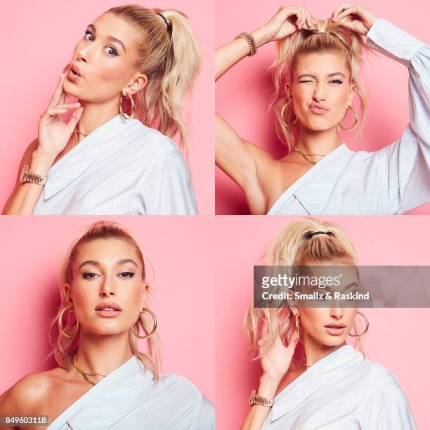 Host Hailey Baldwin of Turner Networks 'TBS Drop the Mic' poses for a portrait during the 2017 Summer Television Critics Association Press Tour at...