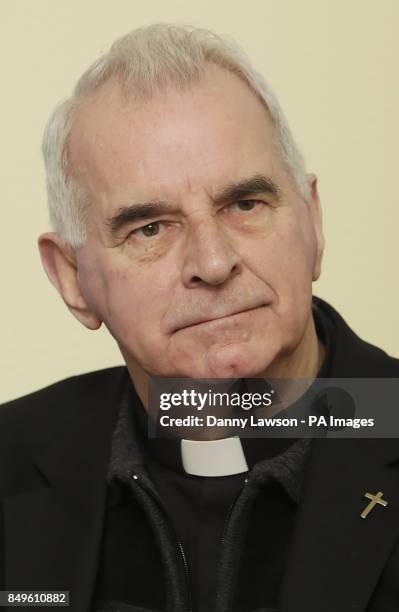 Cardinal Keith O'Brien launches the Scottish Catholic International Aid Fund global poverty lent campaign at the SCIAF office in Glasgow, Scotland.