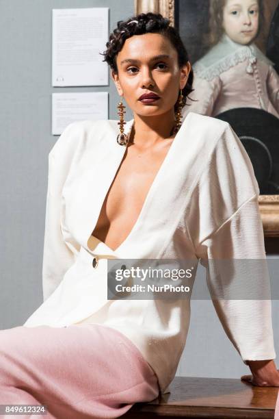 View of the backstage and details ahead of the Tata Naka presentation during the London Fashion Week September 2017 in London on September 19, 2017.