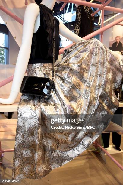 Detail at the A By Jigsaw presentation during London Fashion Week September 2017 on September 19, 2017 in London, England.