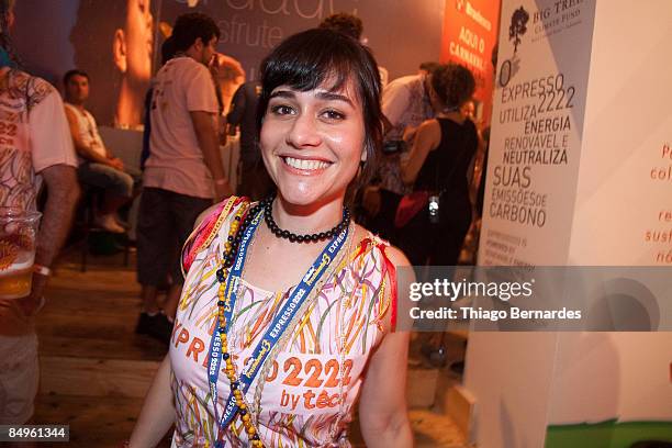 Februrary 20: The actress Alessandra Negrini in the Expresso 2222's belvedere on the Barra-Ondina track of Salvador's Carnival on February 20, 2009...
