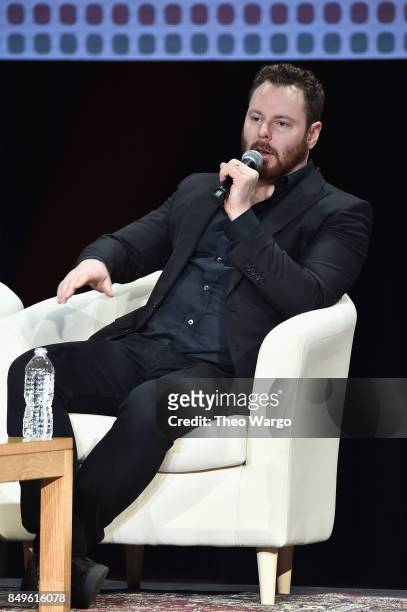 Entrepreneur and philanthropis Sean Parker speaks onstage during Global Citizen: Movement Makers at NYU Skirball Center on September 19, 2017 in New...