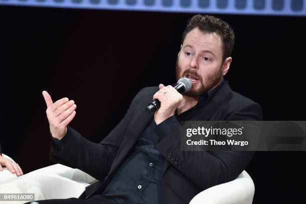 Entrepreneur and philanthropis Sean Parker speaks onstage during Global Citizen: Movement Makers at NYU Skirball Center on September 19, 2017 in New...