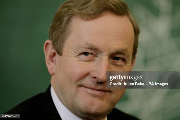 Taoiseach Enda Kenny at the Merrion Hotel in Dublin for the press conference to announce details of the creation of 450 new jobs by eBay at their...