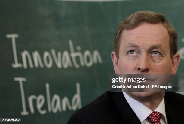 Taoiseach Enda Kenny at the Merrion Hotel in Dublin for the press conference to announce details of the creation of 450 new jobs by eBay at their...