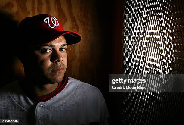 Alex Cintron of the Washington Nationals poses during photo day at Roger Dean Stadium on February 21, 2009 in Viera, Florida.