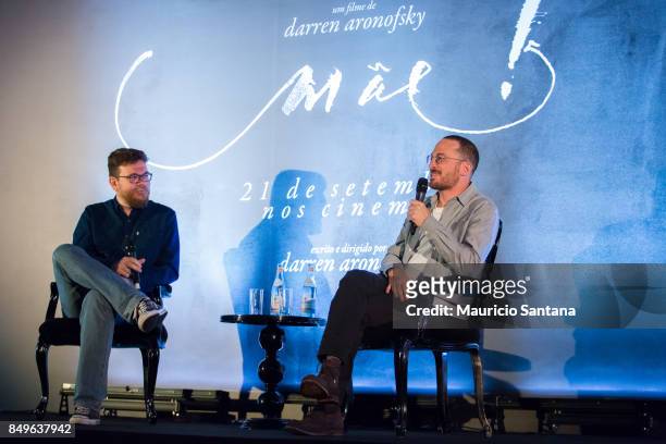 Director Darren Aronofsky attends the "mother!" photo call and press conference at Cinemark Eldorado on September 19, 2017 in Sao Paulo, Brazil.